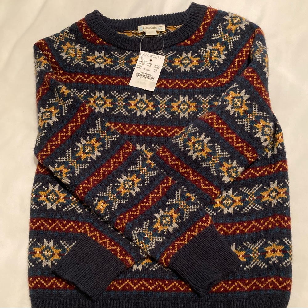 NWT Boys Crewcuts fair isle sweater